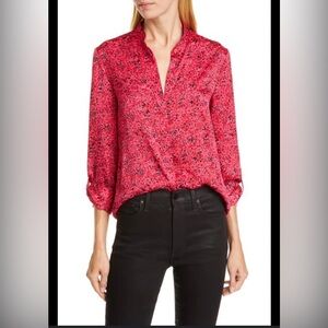 Alice + Olivia Velvet Print Floral Blouse